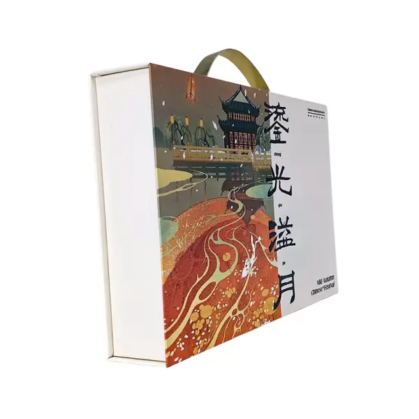 Matte Laminate Gold Foil Stamped Handle Food Gift Box Matte Laminate Gold Foil Stamped Handle Food Gift Box