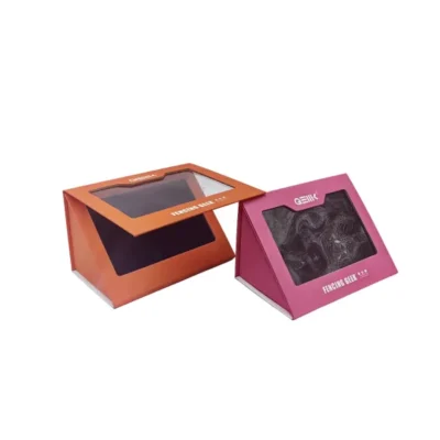 Elegant Slanted Corner Display Box with PVC Window Elegant Slanted Corner Display Box with PVC Window
