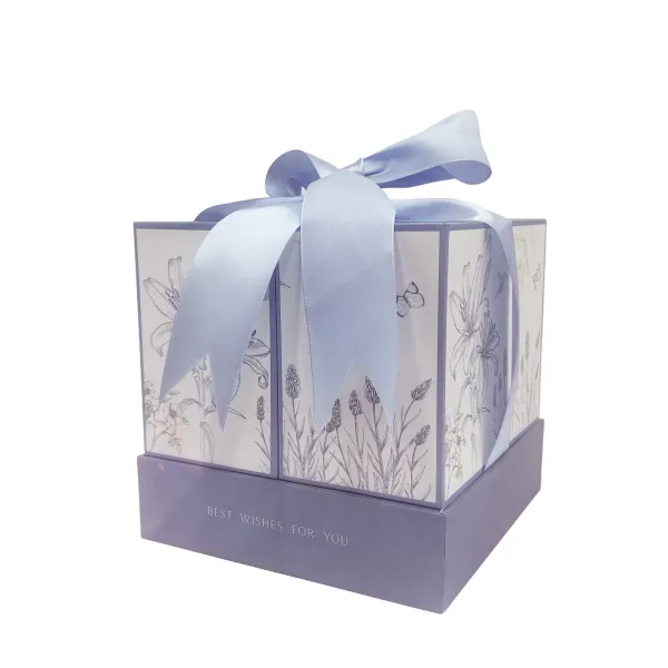 Specialty Paper Rigid Gold Foil Gift Box with Ribbon Specialty Paper Rigid Gold Foil Gift Box with Ribbon