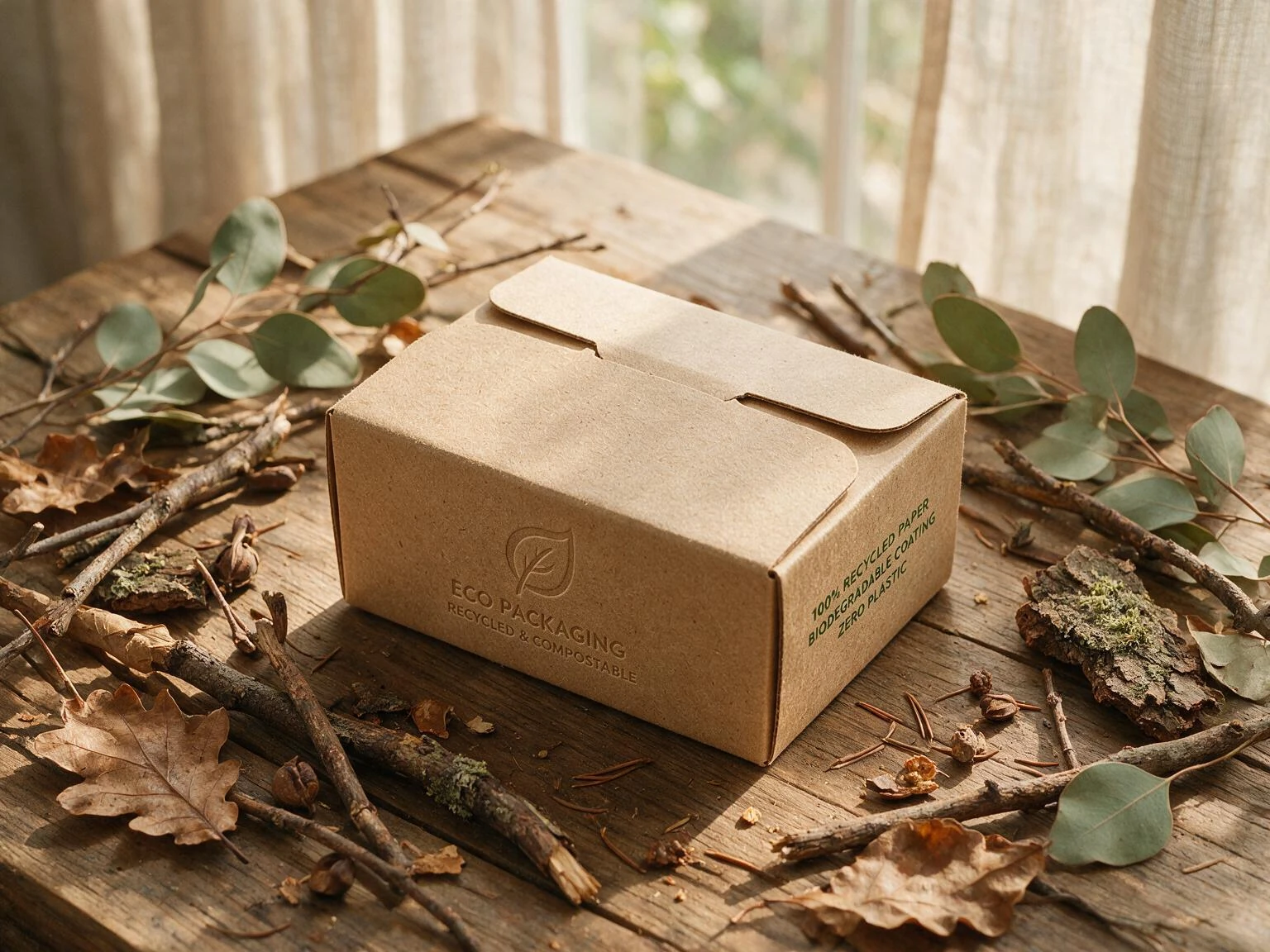 2026 Packaging Surface Finishing Trends: The Dual Revolution of Tactile Experience and Sustainable Aesthetics 2 Eco-friendly water-based coating on sustainable cardboard packaging